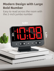 Relojes Despertadores Digitales para Dormitorios: Números Grandes y Nítidos, <span class=keywords><strong>5</strong></span> Niveles de Brillo Ajustables - Fáciles de Leer <span class=keywords><strong>a</strong></span> lo Largo de la Habitación - <span class=keywords><strong>5</strong></span> Sonidos de Alarma - Product Image 2
