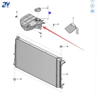 Réservoir d'expansion de liquide de refroidissement OEM 3W0121403 3W0121403F Pièces de système de refroidissement automobile pour Bentley Continental GT