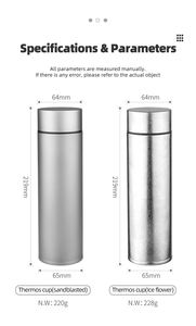 Lightweight Travel Insulated <b>Water</b> <b>Bottle</b> 450ml Vacuum Flask <b>with</b> Tea <b>Filter</b> Outdoor Metal <b>Water</b> <b>Bottles</b> for Camping - Product Image 6