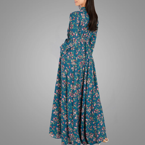 Dubai Abaya Modest Prints abito Jubah musulmano a maniche lunghe elegante abbigliamento <span class=keywords><strong>etnico</strong></span> islamico <span class=keywords><strong>Online</strong></span> - Product Image 4