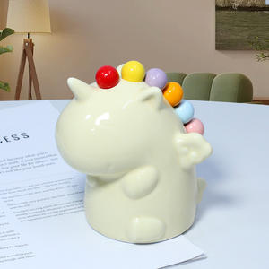 Ensemble de bocaux de stockage de fourchette à fruits en céramique <span class=keywords><strong>licorne</strong></span> Design Art déco Brochette de fruits de sécurité durable pour enfants pour un dessert à la maison - Product Image 5