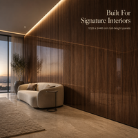Panneau mural en PVC imitation bois 1220x2440mm 8mm ultra brillant moderne ignifuge et imperméable pour chambre, salon, salle de bain, villa