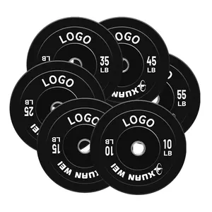 Hot Custom Gym Fitness Equipment Free Weight Cast Iron Barbell Gym Rubber Weight Plates