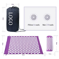 Tapis de massage d'acupression écologique personnalisé avec stimulation par aiguilles, relaxation, soulagement de la douleur, ensemble tapis et oreiller d'acupression