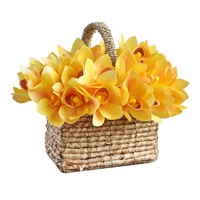Bouquet d'orchidées en soie 3D réaliste en relief, fleurs artificielles de Cymbidium, style naturel, décoration de mariage, de maison ou de bureau