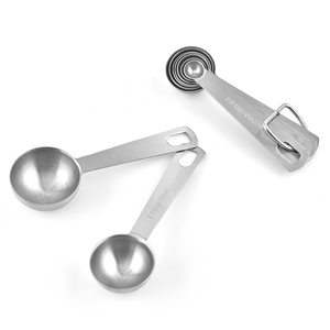 Juego de 10 Cucharas Medidoras de Acero Inoxidable para Cocina, Ecológicas, para Café y Repostería, con Nivelador - Product Image 6