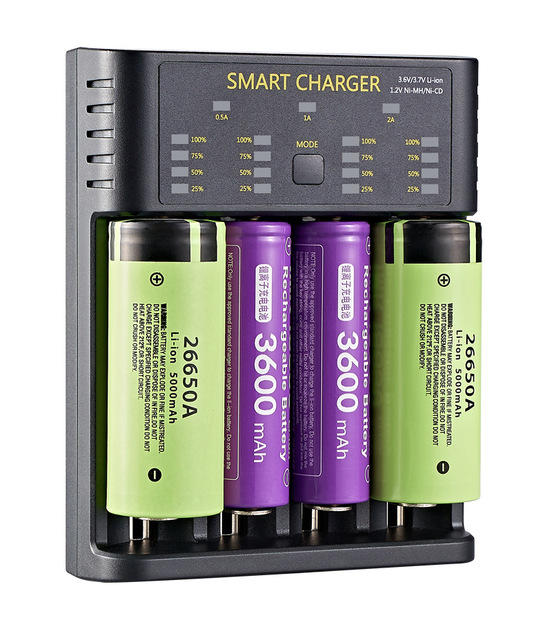 LCD Display Haishun HS-MIL-367 18650 Smart Universal Battery Charger SCP/OVP/OCP Protection for Rechargeable Batteries