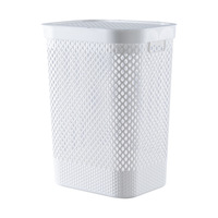 Panier de rangement pour vêtements sales en plastique rectangulaire moulé par injection, écologique, avec une capacité de 45L/60L