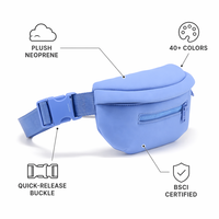 Sac banane personnalisé avec logo, sac de taille en néoprène, sac de hanche, sac de voyage et de sport, vente en gros, fabricant OEM