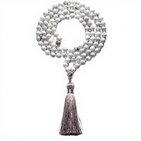 Tasbih Resin 8mm 108 Butir Batu Akik, Kalung Doa Islami Unisex Buatan Tangan untuk Pesta