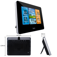 Thermomètre numérique LCD, hygromètre, baromètre, station météo, horloge avec alarme de gel, prévisions météo, horloge murale/de bureau pour la maison