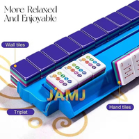 Tarjeta de Mahjong Europea y Americana al por Mayor, Mini Tarjeta de Mano Portátil con Combinación de Colores, Cuatro Capas de PVC, Tarjeta Estrella Morada
