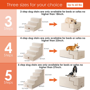 Rampa Plegable Portátil de Espuma para Mascotas, Escalera de Tijera para Perros Pequeños - Product Image 3