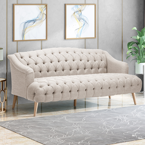 Cómodo Sofá Cama Cuadrado Convertible de 3 Plazas con Patas de Madera para Apartamentos y Hoteles - Product Image 2