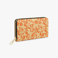 Pochette longue zippée sur mesure à motif camouflage créatif pour femme en cuir PU, porte-cartes multicouche, rangement pour espèces, accessoire de poche
