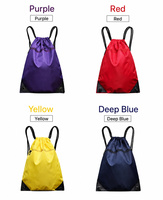 Sac à dos étanche à cordon de serrage en polyester Ripstop, convient pour le basketball 42x46cm, avec poche zippée pour la salle de sport, l'école, les voyages, 8 couleurs