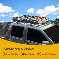 Porte-bagages de toit JINHUIJU en acier 4x4 haute capacité de charge 100 kg noir avec garantie de 12 mois pour Toyota Fortuner Jeep JK