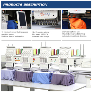 Machine à broder plate informatisée Dahao à haute efficacité automatique, 6 têtes, 12 aiguilles, pour casquettes/t-shirts - Product Image 2