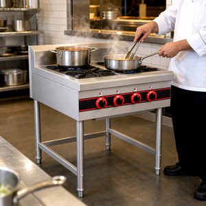 Nuovo Arrivo: Cucina a <span class=keywords><strong>Gas</strong></span> Commerciale Standard da Esportazione a 4 Fuochi con Forno per Pizza e <span class=keywords><strong>Griglia</strong></span> per Panetteria - Product Image 1