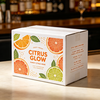 Boîte à vin en carton biodégradable avec impression dorée personnalisée, motif fleur de pommier, livraison express 72H, emballage cadeau en papier cartonné