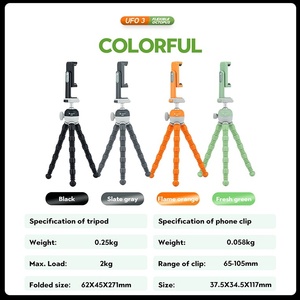Polpo gambe universale Mini treppiede per cellulare fotografia <span class=keywords><strong>UFO</strong></span> 3 fotocamera flessibile treppiede Desktop per telefono cellulare - Product Image 6