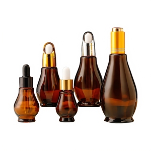 Flacon compte-gouttes <span class=keywords><strong>en</strong></span> verre ambré de 10ml 20ml <span class=keywords><strong>en</strong></span> forme de <span class=keywords><strong>gourde</strong></span> unique personnalisé - Product Image 4