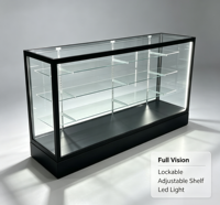 Comptoir de présentation en verre avec cadre en aluminium et éclairage, vitrine de sol pour magasin de détail, présentoir pour produits de tabac