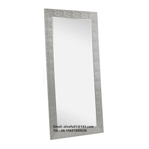 Specchio da Parete Moderno di Lusso Nero Contemporaneo Grande, Cornice in Plastica Spessa 4mm, Supporto in MDF Resistente Fatto a Mano - Product Image 3