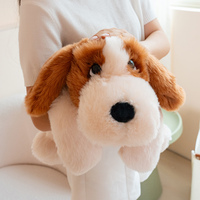 Nouvel oreiller en peluche pour chien, marron et blanc, personnalisé, vente en gros, pour soulager l'anxiété et la relaxation à domicile