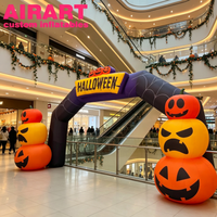 Arche gonflable sur le thème d'Halloween, structures gonflables d'accueil pour fête d'horreur, arche gonflable citrouille personnalisable gratuitement