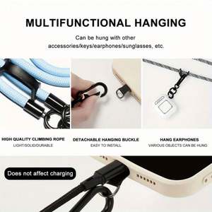 New 7mm Multifunctional Mobile Phone Crossbody Lanyard Colorful Belt Key Chain Safety Rope - Product Image 3