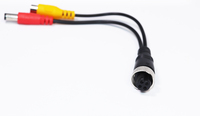 GAYINTT Tête d'aviation 4 broches mâle/femelle vers RCA AV/femelle DC Adaptateur de prise de câble multiple pour moniteur de caméra arrière de voiture