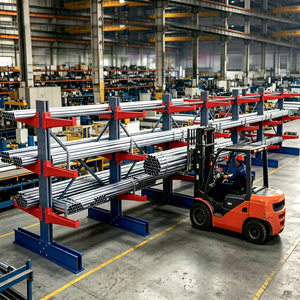 Cantilever Racks Steel Double-Sided Blue Powder Coated 6000mm Height 1800mm Arm Length Space Saving Warehouse <b>Storage</b> <b>System</b> - Product Image 1