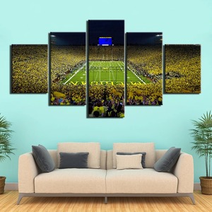 Imagen de estadio de la Casa Grande de fútbol de la Universidad de Michigan, 5 uds., pintura en lienzo, carteles, impresiones, imágenes deportivas de campo, decoración del hogar - Product Image 1
