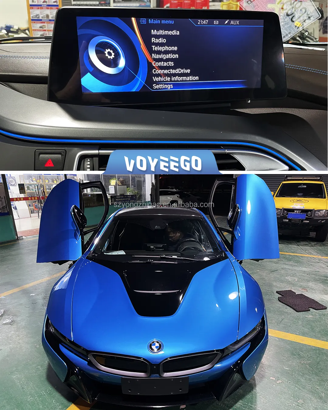 Voyeego Auto DVD-Player 8 Core Android 12 1920x720 8 128GB Carplay Radio Navigation Multimedia Radio Für BMW I8 2014-2020