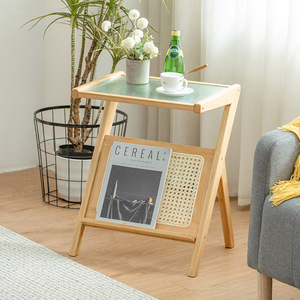 Yaoda <b>Glass</b> Sofa <b>Side</b> <b>Table</b> With Storage Japanese Style Small Coffee <b>Table</b> For Living Room Balcony Bedside Use - Product Image 1