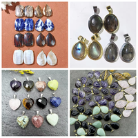 Naturel Bleu Grande Taille Lumineux Goutte Pierres Précieuses Lunette Réglage Pendentif Charmes Bijoux Labradorite Conception Classique Collier Femmes Hommes