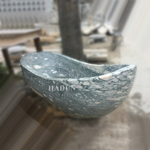 Marmor Badewanne Freistehende Badewanne aus grünem Marmor zum Verkauf - Product Image 3