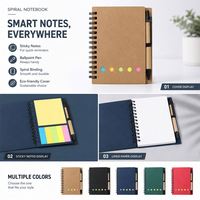 Bloc-notes en kraft personnalisable avec logo YS040, avec stylo, notes adhésives, carnet imprimé, promotion, carnet personnalisé