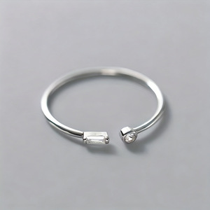 Anillo Abierto Ajustable Geométrico Delgado Minimalista para Mujer, Joyería Delicada para el Dedo - Product Image 5