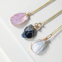 Wholesale Natural Crystal Raw Stone Necklace Healing Rough Gemstone Jewelry for Gifts