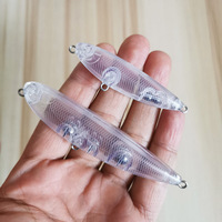 8,5 cm 10,7 g ou 6 cm 5,4 g ou 5 cm 3 g Corps de leurre-jeton japonais flottant, non peint, transparent, en forme de crayon zigzag pour chien