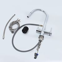 Robinet de cuisine moderne en acier inoxydable SUS304, eau potable directe chaude et froide, 3 voies, double poignée, robinet 3 en 1 pour évier
