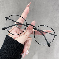 Lunettes anti-lumière bleue unisexes vintage rondes en métal avec design léger et verres transparents en PC pour écrans d'ordinateur