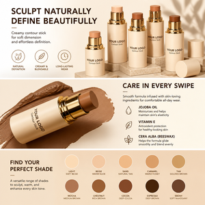 Stick de Contouring Crème Vegan Waterproof et Anti-Transpiration à Couvrance Totale <span class=keywords><strong>pour</strong></span> le Visage, Marque Blanche, Portable - Product Image 4