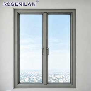 Fenêtre à battant ultra-étroite en aluminium <span class=keywords><strong>de</strong></span> style américain Rogenilan, à <span class=keywords><strong>double</strong></span> <span class=keywords><strong>vitrage</strong></span>, économie d'énergie, pour maisons - Product Image 2