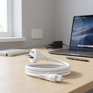 Cable de Alimentación Estándar AU de 3 Pines Macho a IEC C5 Hembra, Cable de Extensión de CA Flexible de 3 Hilos Blanco para Adaptador de Portátil, 250V - Product Image 1