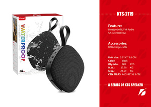 Altavoz Bluetooth Inalámbrico Portátil para Exteriores KTS con Radio FM y Energía Solar, <span class=keywords><strong>2</strong></span> Pulgadas KTS-2119, Precio de Fábrica, Venta al Por Mayor, OEM - Product Image 4