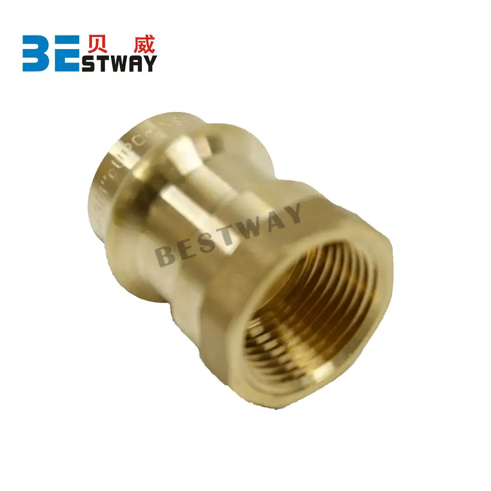 BWVA USA Standard Professional Manufacture Elbow Meter Connector Water Plumbing Press Pex Air Pipe Brass Press Fittings