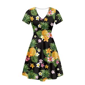 Robe décontractée à manches courtes pour femmes, imprimé tribal polynésien, ananas et fleurs, vêtements <span class=keywords><strong>sexy</strong></span> des îles d'Asie et du Pacifique - Product Image 6